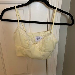 Princess Polly Yellow and White Lace Top